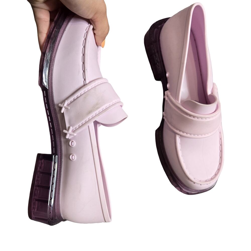 Melissa Spencer Jelly Loafer in Transparent Pink Pink Size: 9 - Picture 4 of 6